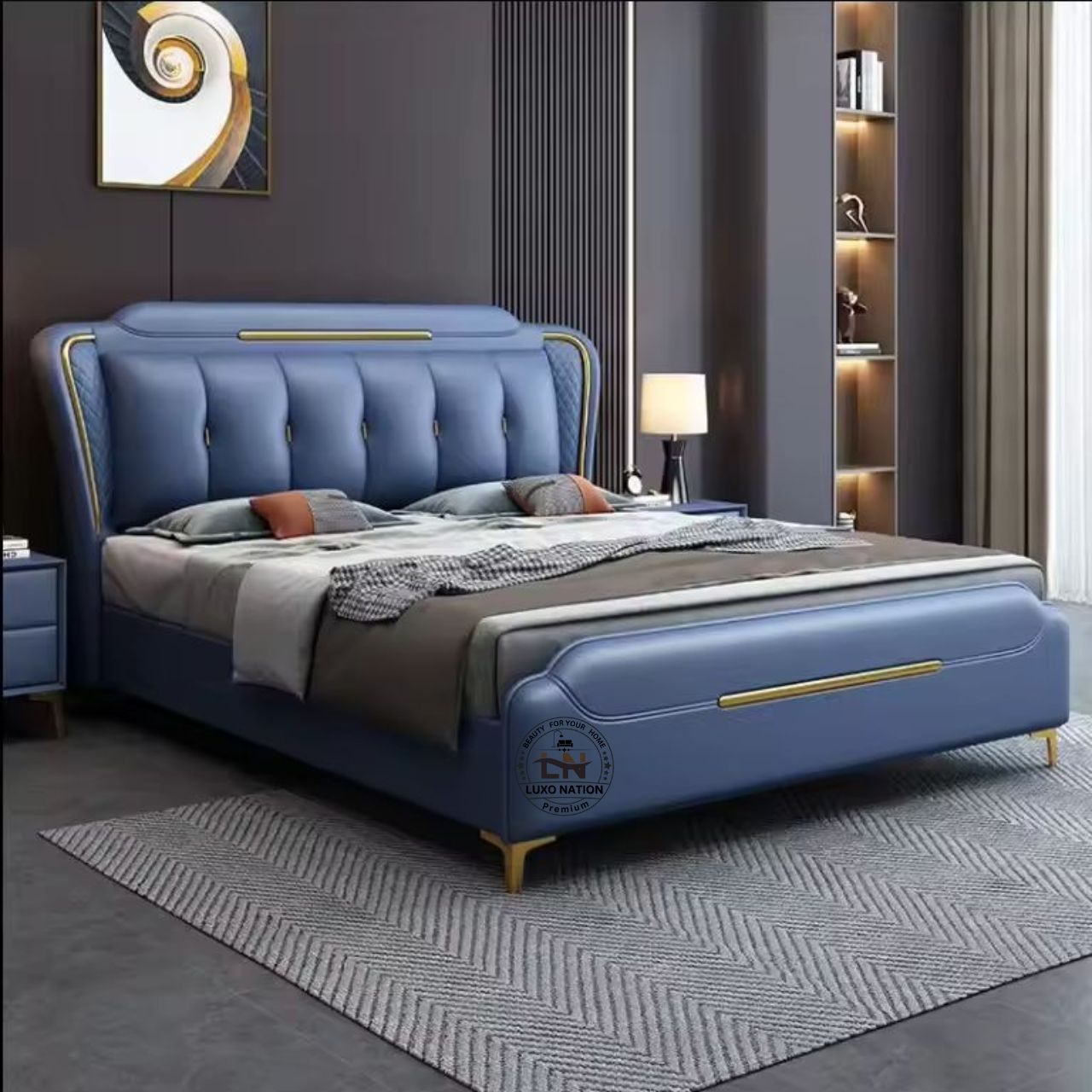 Luxo Nation Modern Upholstered Bed – Stylish & Premium Sleep Experience