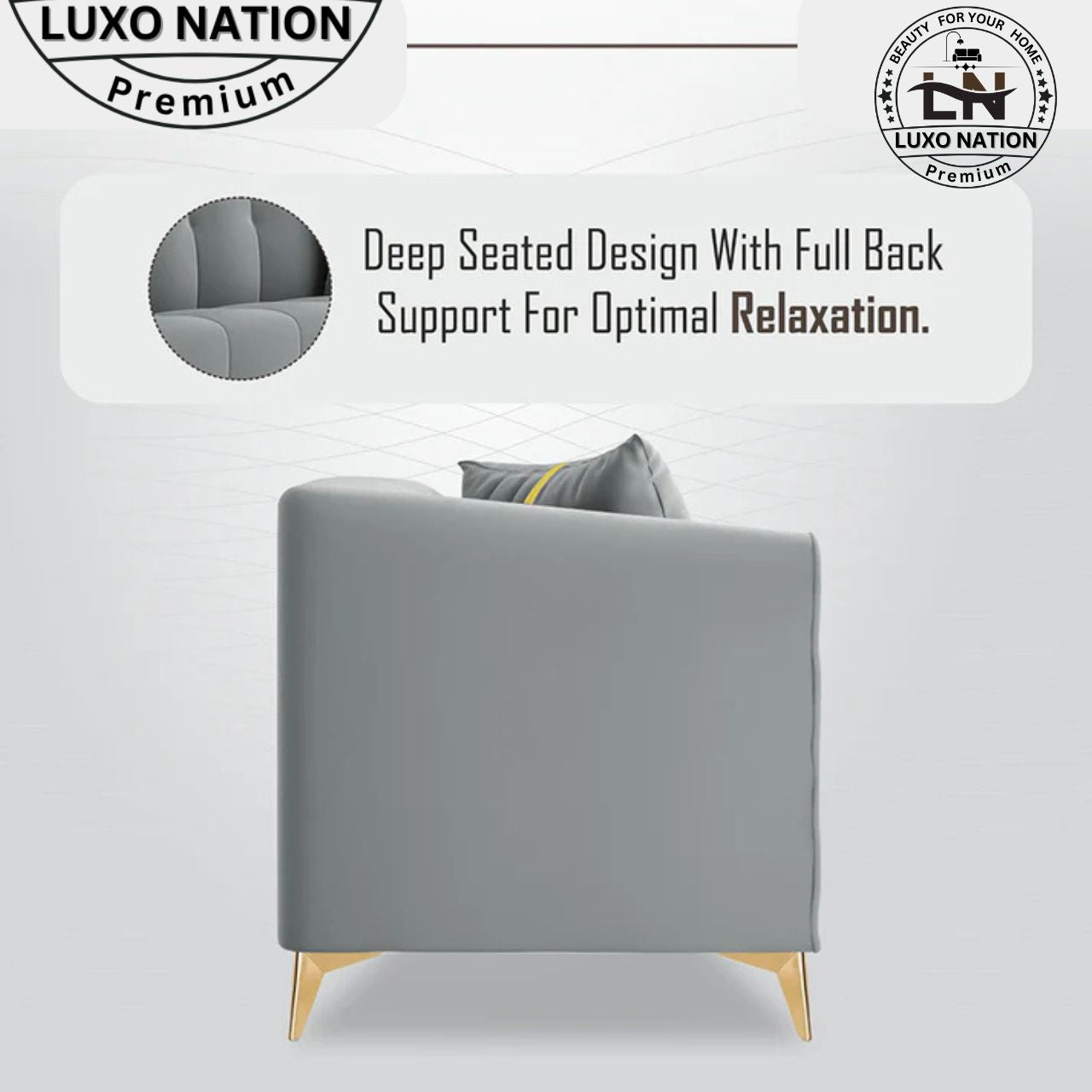 Luxo Nation Luxury Sofa Set  – Premium Quality & Velvet Suede Design