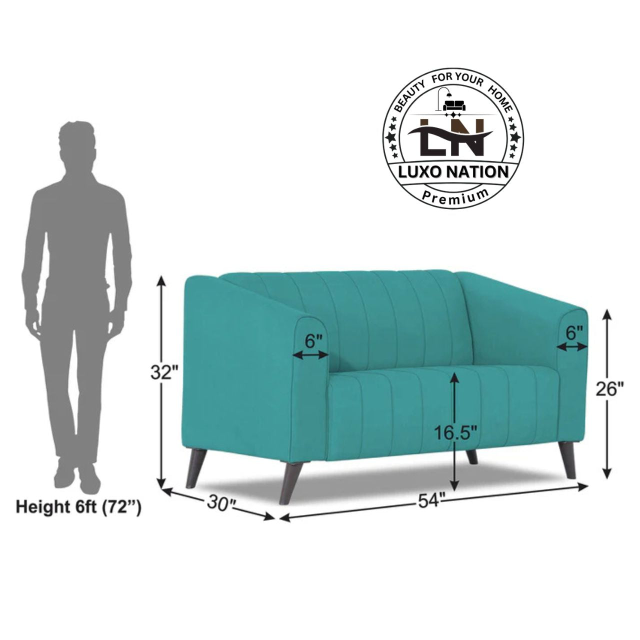 Luxo Nation Modern Luxury Sofa in Premium Velveto Suede & Stylish sofa