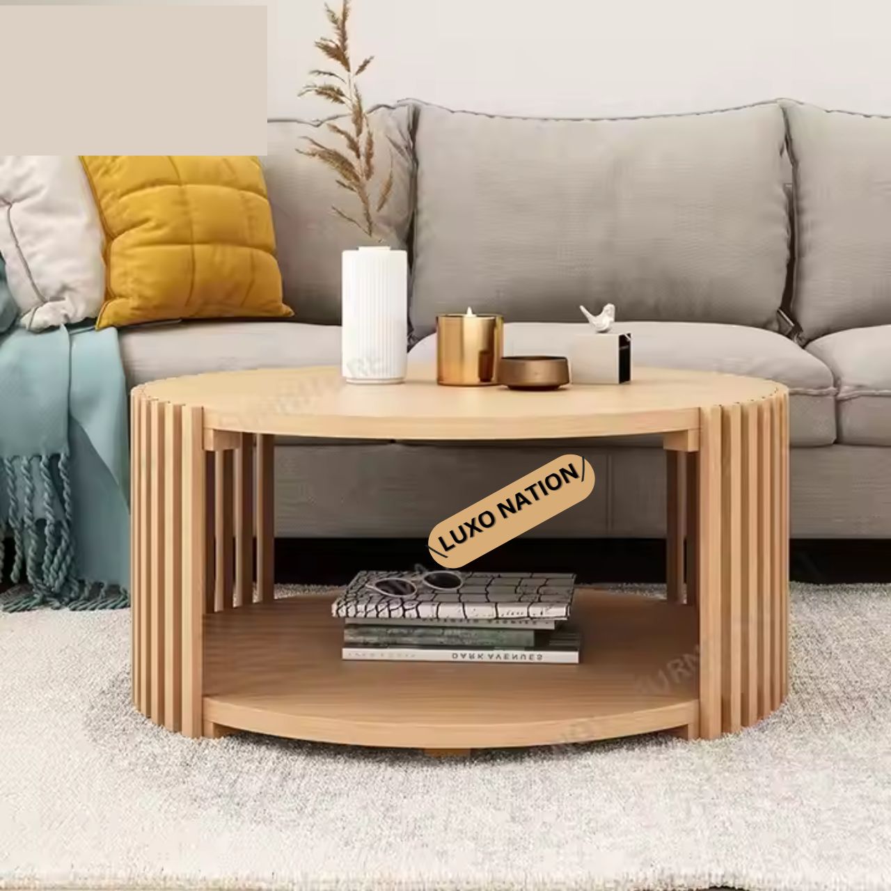 Luxo Nation Luxury Teakwood Coffee & Center Table – Elegant & Durable