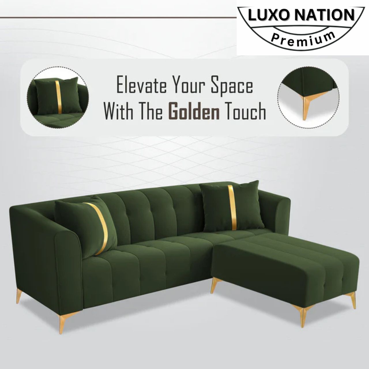 Luxo Nation Modern Luxury Sectional Sofa – Ultimate Comfort & Style