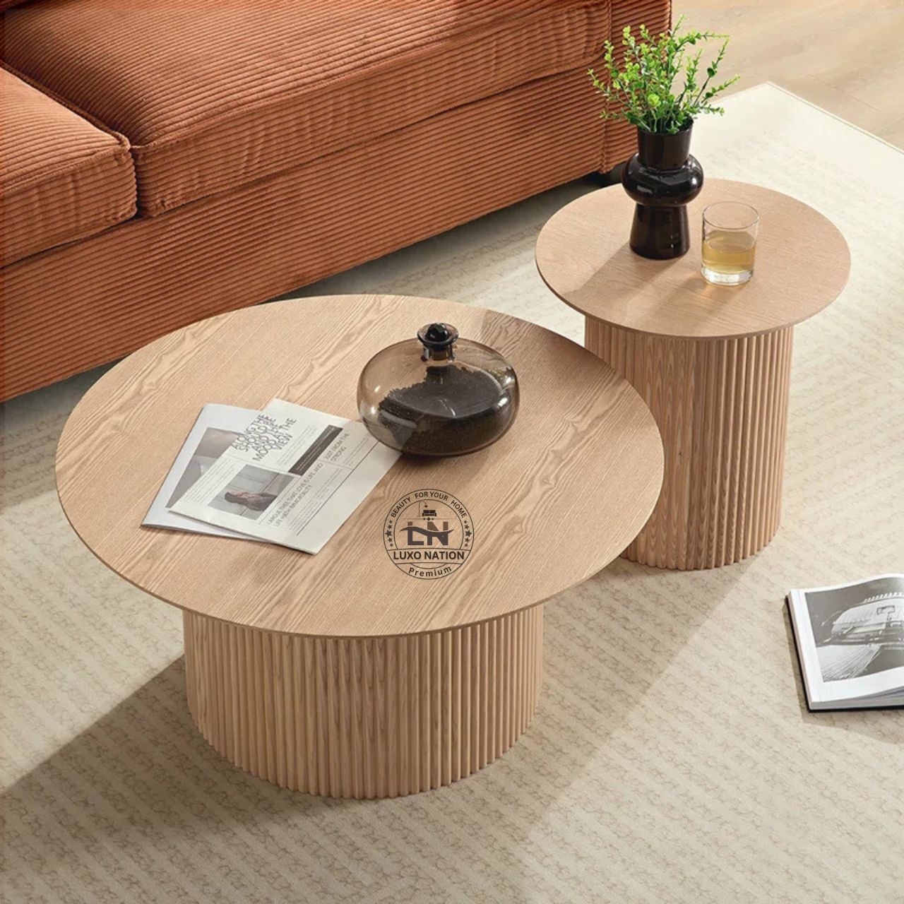 Luxo Nation Teak Wood Coffee Table – Durable & Long-Lasting Design