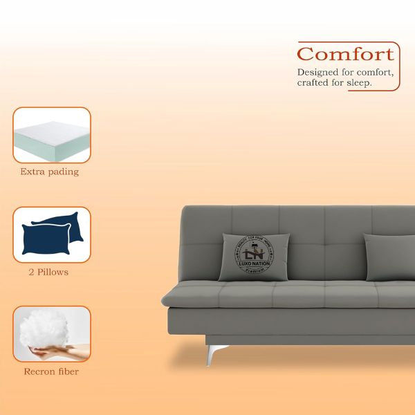 Luxo Nation FoldEase – Premium 3-Seater Sofa Cum Bed (4x6)