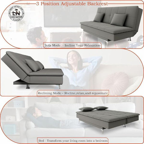 Luxo Nation FoldEase – Premium 3-Seater Sofa Cum Bed (4x6)