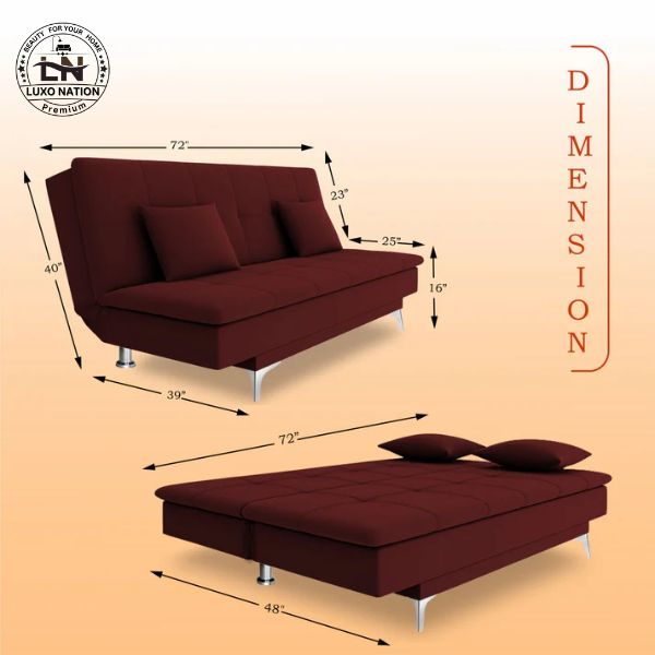 Luxo Nation FoldEase – Premium 3-Seater Sofa Cum Bed (4x6)