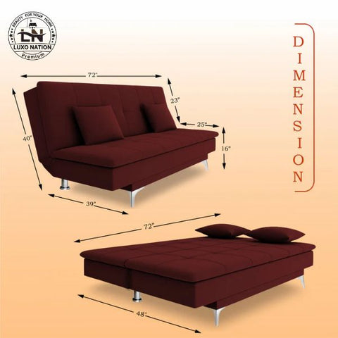 Luxo Nation FoldEase – Premium 3-Seater Sofa Cum Bed (4x6)