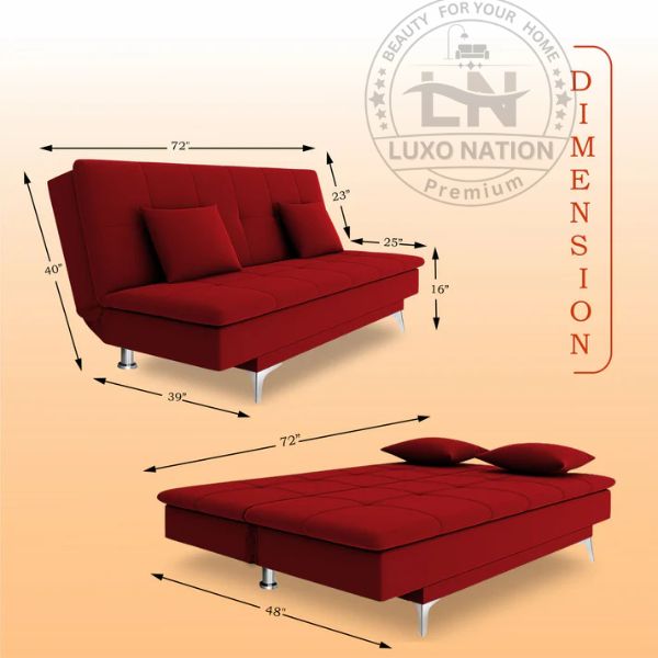 Luxo Nation FoldEase – Premium 3-Seater Sofa Cum Bed (4x6)
