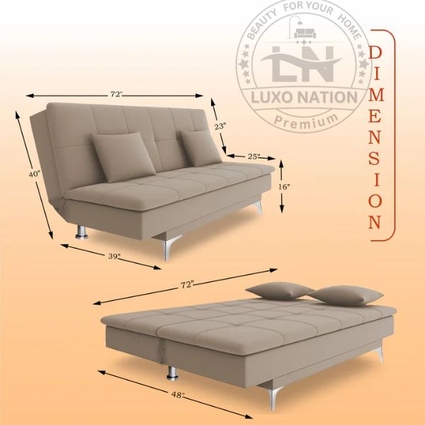 Luxo Nation FoldEase – Premium 3-Seater Sofa Cum Bed (4x6)