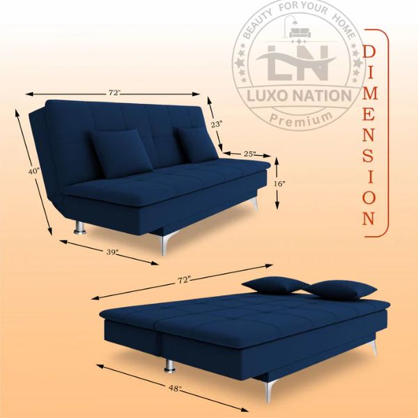 Luxo Nation FoldEase – Premium 3-Seater Sofa Cum Bed (4x6)