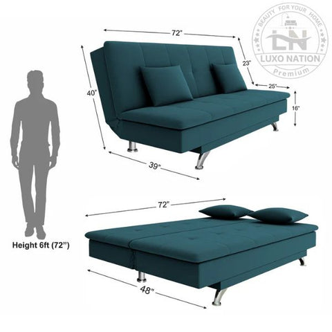 Luxo Nation FoldEase – Premium 3-Seater Sofa Cum Bed (4x6)