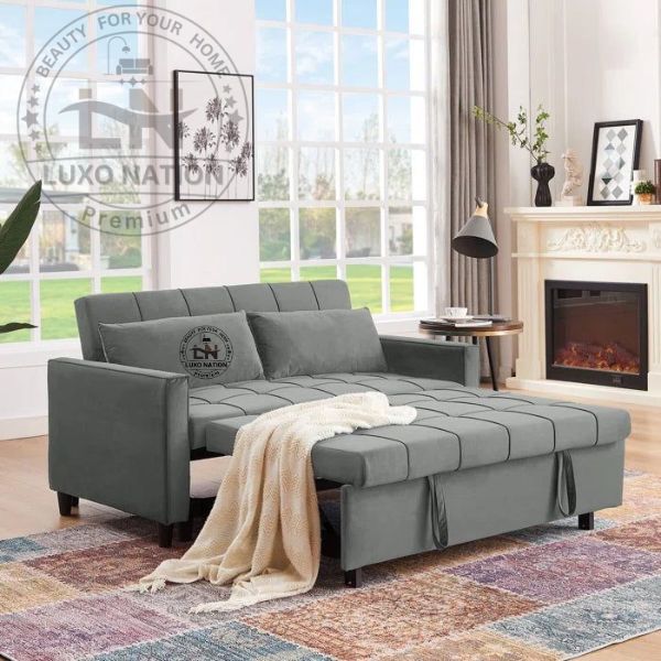 Luxo Nation 3 Seater Sofa Cum Bed – Modern Foldable Sleeper Sofa