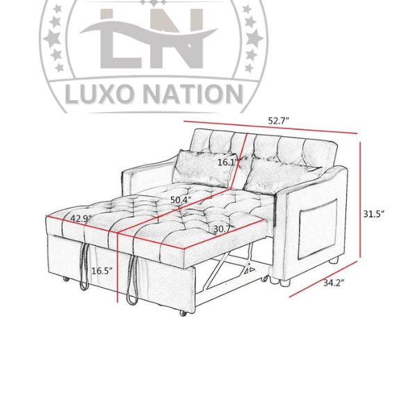 Naazstyle Foldable Sofa by Luxo Nation – Sofa by Day, Bed by Night