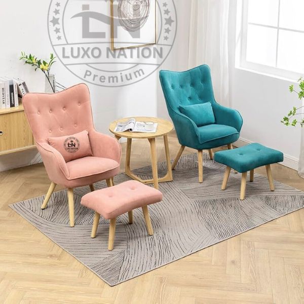 Luxo Nation Accent Chair + Ottoman – NaazStyle Cozy & Classy Look