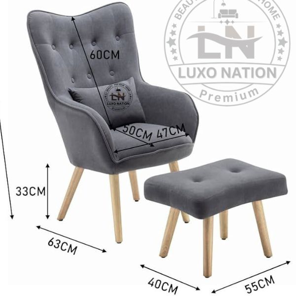 Luxo Nation Accent Chair + Ottoman – NaazStyle Cozy & Classy Look
