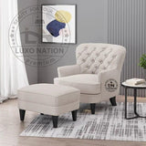 Luxo Nation Designer Armchair with Ottoman – Modern Lounge Chair Combo