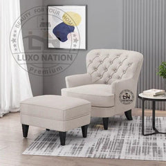 Luxo Nation Designer Armchair with Ottoman – Modern Lounge Chair Combo