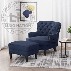 Luxo Nation Designer Armchair with Ottoman – Modern Lounge Chair Combo