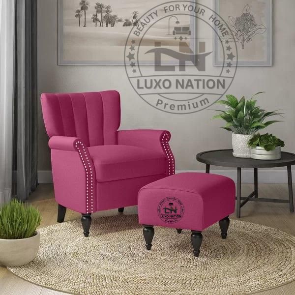 Luxo Nation Modern Accent Chair with Ottoman – Premium Comfort Style
