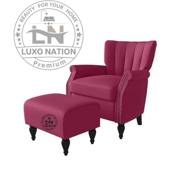 Luxo Nation Modern Accent Chair with Ottoman – Premium Comfort Style