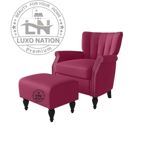 Luxo Nation Modern Accent Chair with Ottoman – Premium Comfort Style