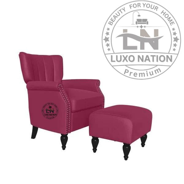 Luxo Nation Modern Accent Chair with Ottoman – Premium Comfort Style