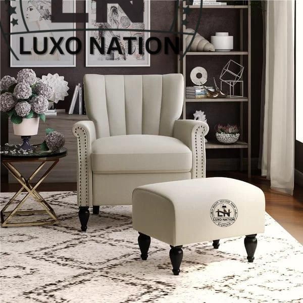 Luxo Nation Modern Accent Chair with Ottoman – Premium Comfort Style