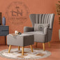 Living Room Accent Chair with Ottoman – Comfortable Arm Seating Set