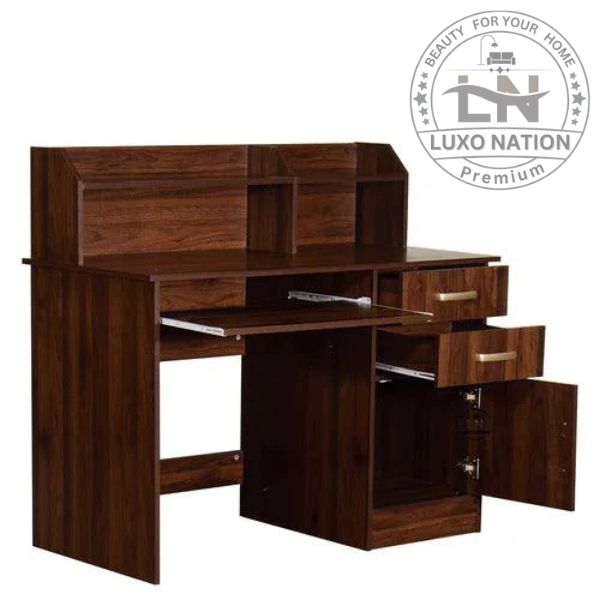 Luxo Nation Study Table with Storage | Premium Wooden Desk for Home Office