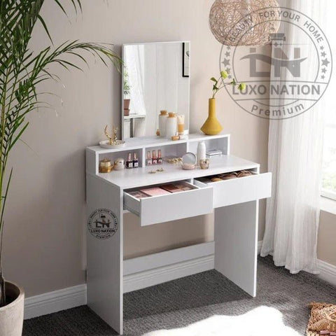 Stylish Makeup Desk with Storage Drawers, Vanity & Study Combo Desk