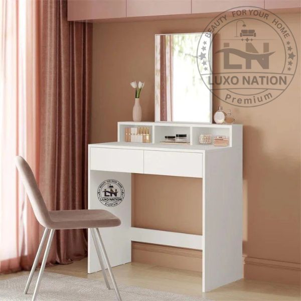 Stylish Makeup Desk with Storage Drawers, Vanity & Study Combo Desk