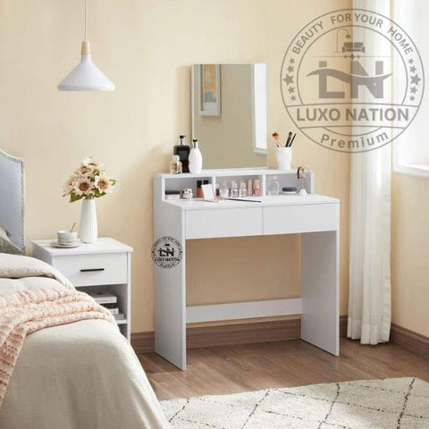 Stylish Makeup Desk with Storage Drawers, Vanity & Study Combo Desk