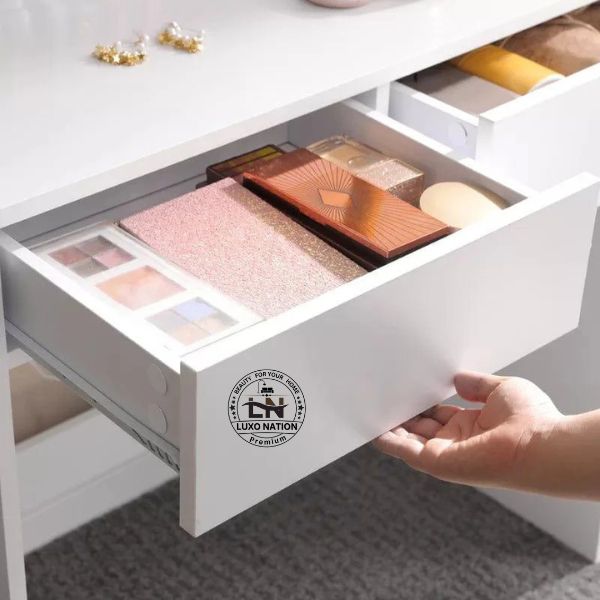 Stylish Makeup Desk with Storage Drawers, Vanity & Study Combo Desk