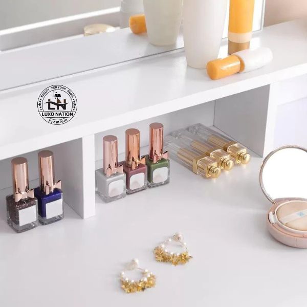 Stylish Makeup Desk with Storage Drawers, Vanity & Study Combo Desk