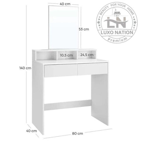 Stylish Makeup Desk with Storage Drawers, Vanity & Study Combo Desk