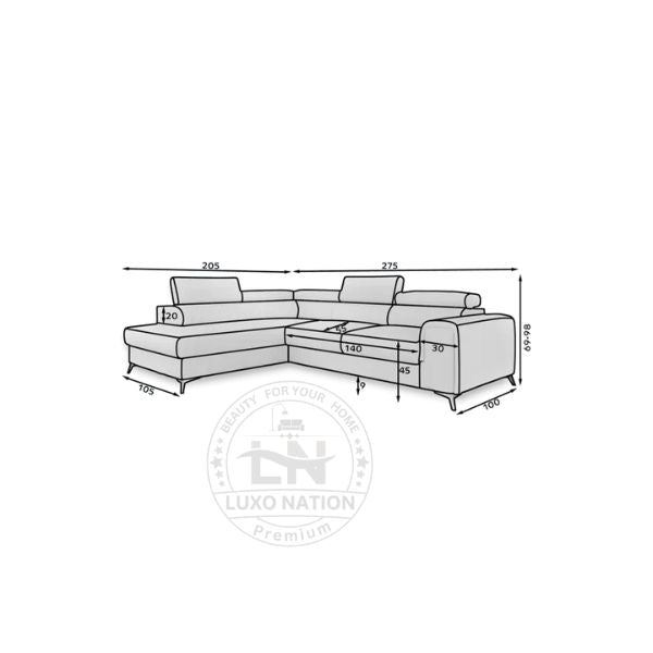 Luxury L Shape Sectional Sofa Set for Living Room – Luxo Nation