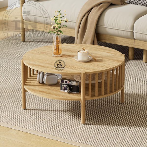 Antique Elegant Wooden Center Table – Round, Vintage, Long-Lasting
