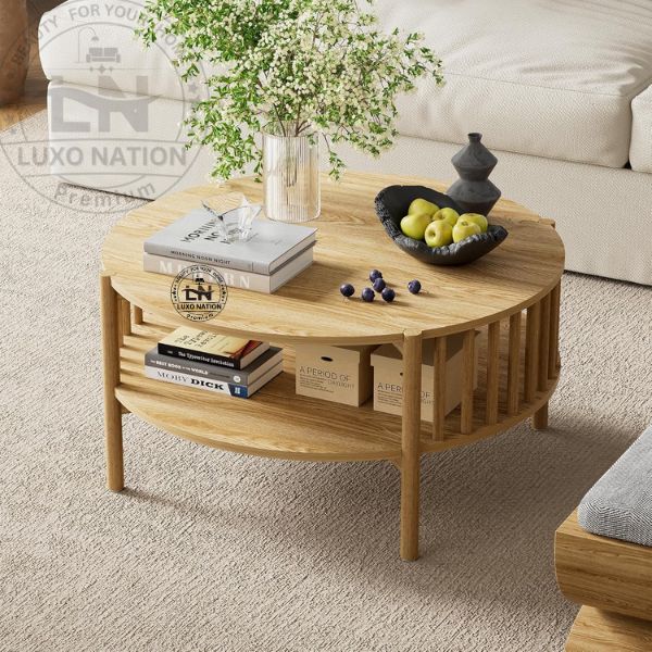 Antique Elegant Wooden Center Table – Round, Vintage, Long-Lasting