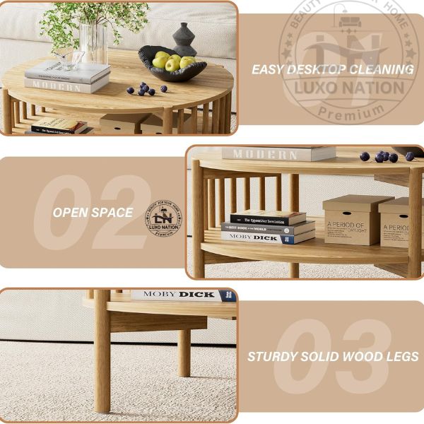 Antique Elegant Wooden Center Table – Round, Vintage, Long-Lasting