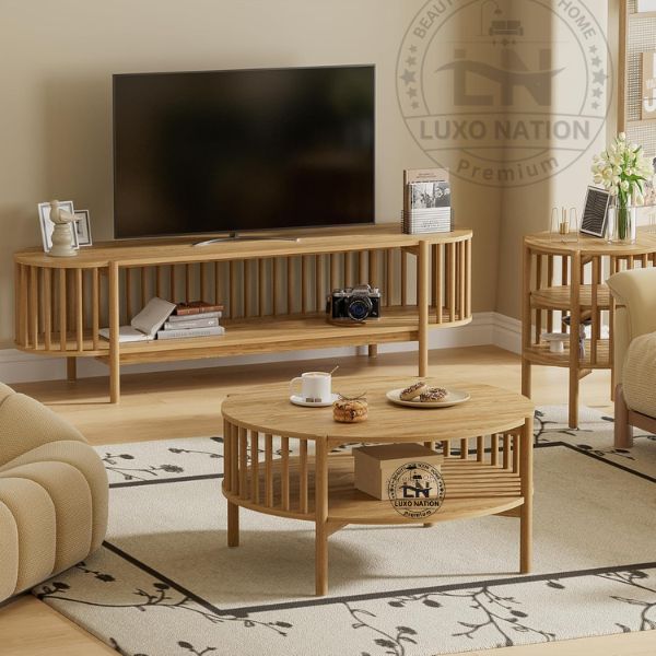 Antique Elegant Wooden Center Table – Round, Vintage, Long-Lasting