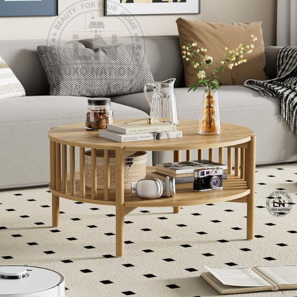 Antique Elegant Wooden Center Table – Round, Vintage, Long-Lasting