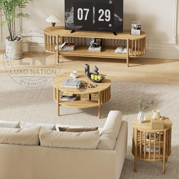 Antique Elegant Wooden Center Table – Round, Vintage, Long-Lasting