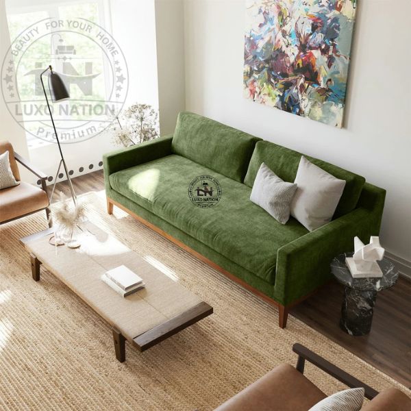 Classic Empire luxury Sofa – Teak Wood Rich Finish with Bold Elegance