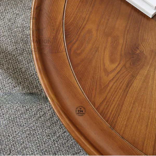 Classic Rattan Center Table –  Antique Wooden Heritage Living Piece