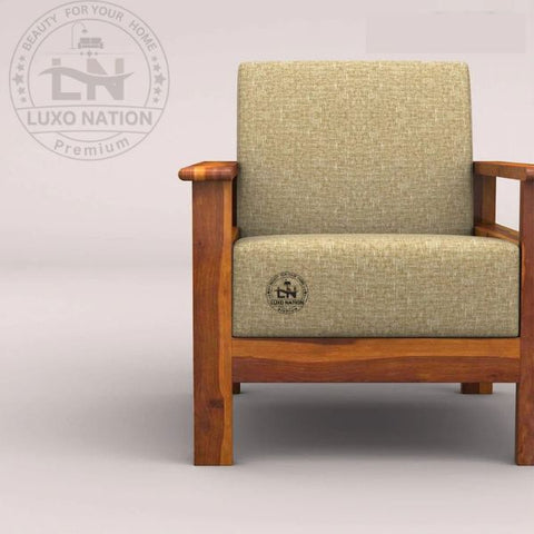 OakElegance Supreme Wooden Sofa Set with Luxurious Seating Look