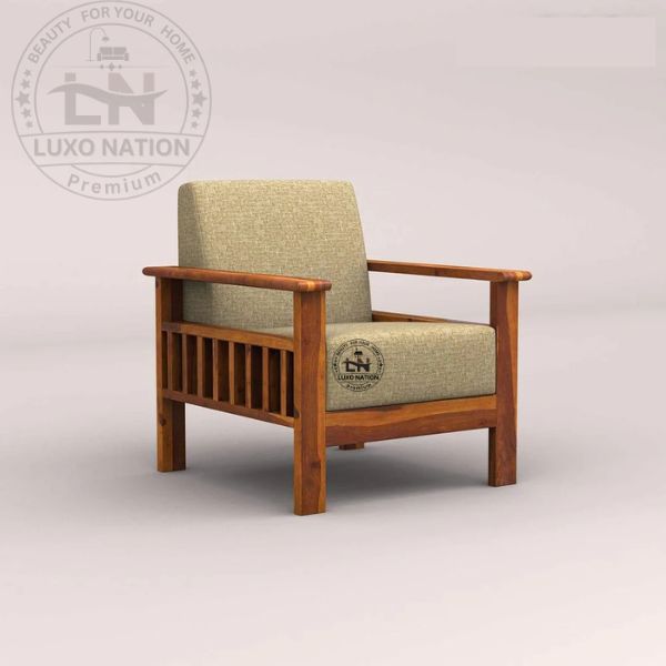 OakElegance Supreme Wooden Sofa Set with Luxurious Seating Look