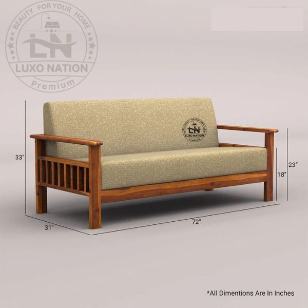 OakElegance Supreme Wooden Sofa Set with Luxurious Seating Look