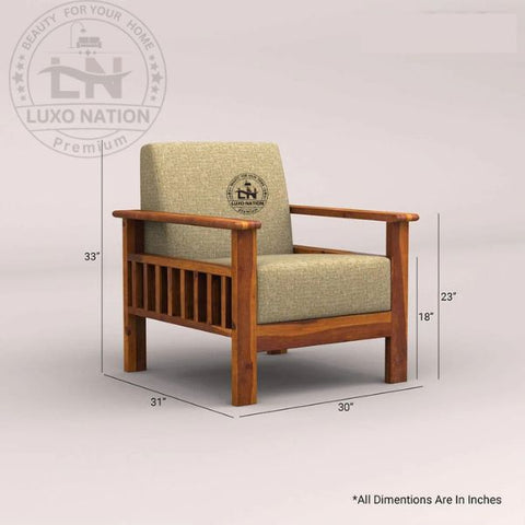 OakElegance Supreme Wooden Sofa Set with Luxurious Seating Look