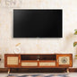 Boston Luxe Wood & Cane TV Unit with Twin Doors and Drawers