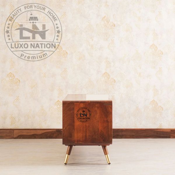 Boston Luxe Wood & Cane TV Unit with Twin Doors and Drawers