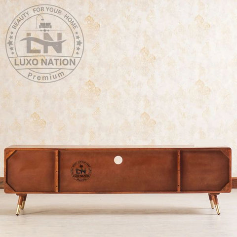 Boston Luxe Wood & Cane TV Unit with Twin Doors and Drawers